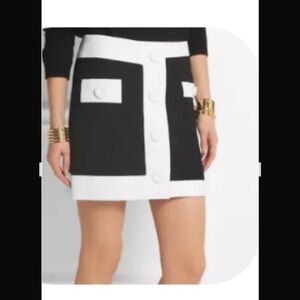 Moschino Classic Black and White Mini Skirt IT 42 US 8